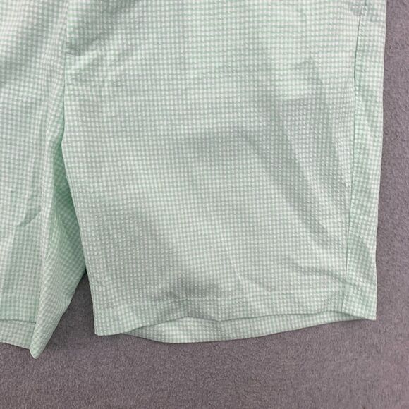 Oak Hill Classic Seersucker Shorts Mens Size 48 Green Gingham Plaid Inseam 9" - Picture 3 of 16